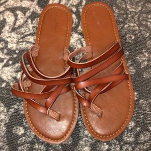Dark Tan Strappy Sandals
